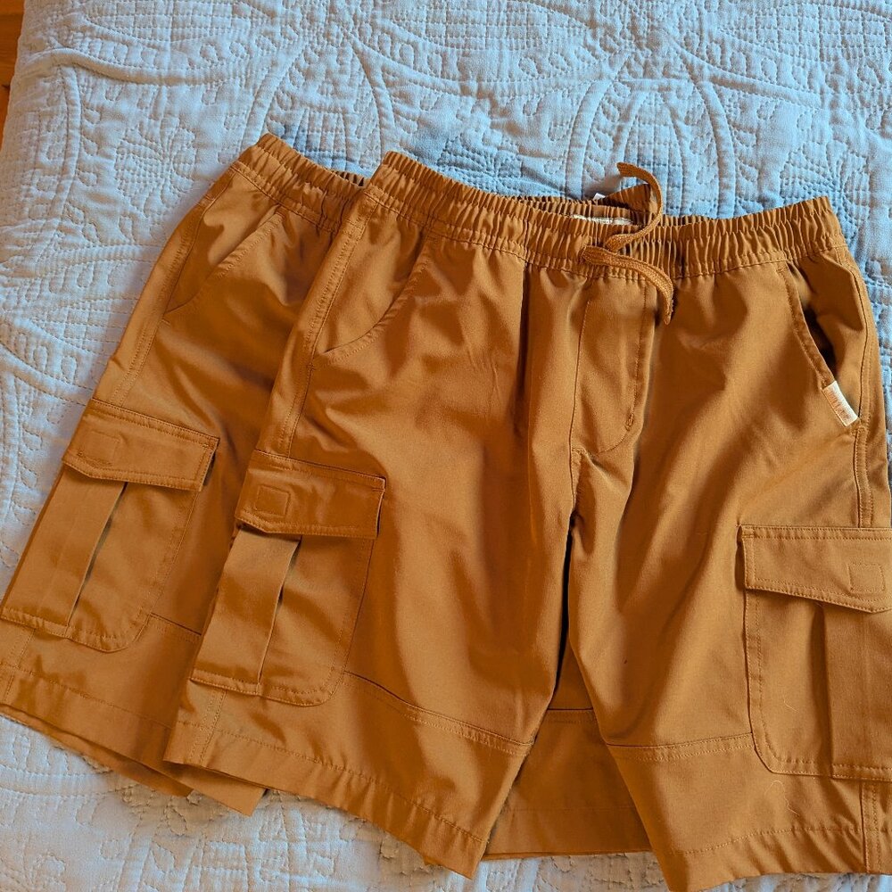 Boys Weatherproof Vintage Shorts- 2 pairs size L 14/16 bright tan color